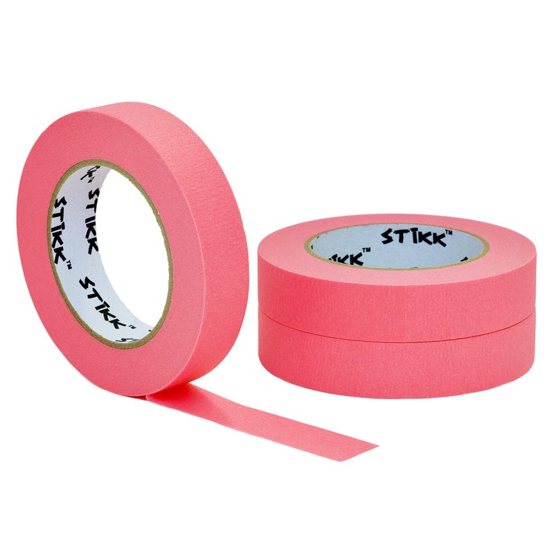 STIKK Painters Tape - 3pk Pink Painter Tape - 1 inch x 60 Yards - Paint Tape for Painting, Edges, Trim, Ceilings - Masking Tape for DIY Paint Projects - Residue-Free Painting Tape - Image 1